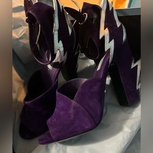 Prada Purple Thunderbolt heels